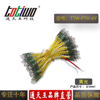 供应深圳通天王5V6MM黄光LED外露字广告LED灯串灯穿孔字铁皮字发光单色