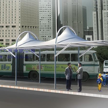 舟山膜结构公交站制作安装,义乌膜结构园林景观小品