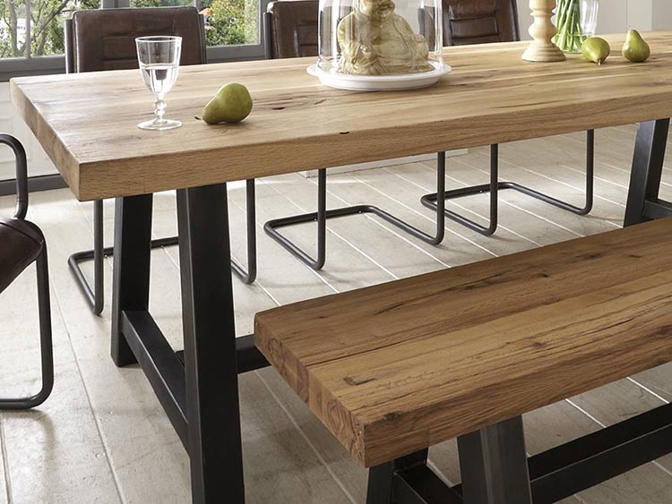 订制铁艺餐桌做旧实木餐桌椅组合长方形饭桌复古咖啡厅休闲桌定做