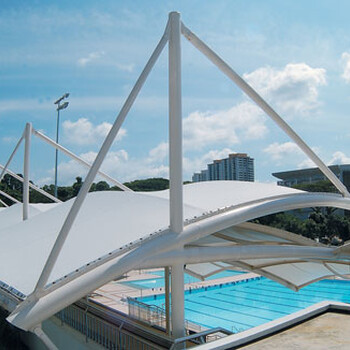 定制安装张拉膜结构体育设施雨棚体育场所园林景观钢结构别墅户外游泳池膜结构遮阳雨篷