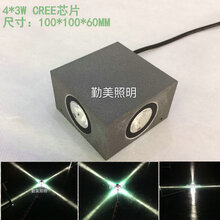 供应大楼外墙亮化12W正方形四面直线出光LED十字星光灯图片