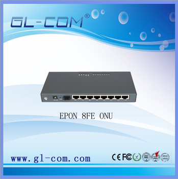 EPON8口百兆铁壳ONU，适用于安防监控，兼容中兴、华为等OLT