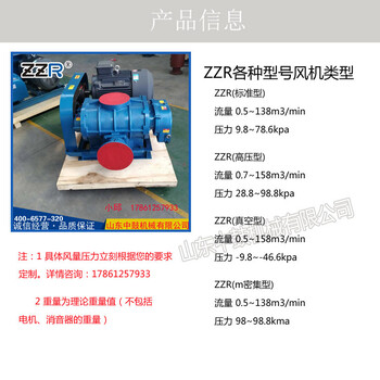 三叶罗茨鼓风机ZZR200低噪音厂家污水处理渔业机械曝气增氧