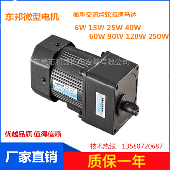 东邦微型交流异步齿轮减速电机40W60W90W马达220V调速马达电机