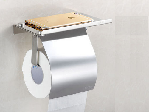 小卷纸巾架洗手间带盖厕纸盒304不锈钢手机纸巾架卷纸器