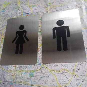 厕所牌304不锈钢男女卫生间指示牌创意时尚更衣室标示语包邮
