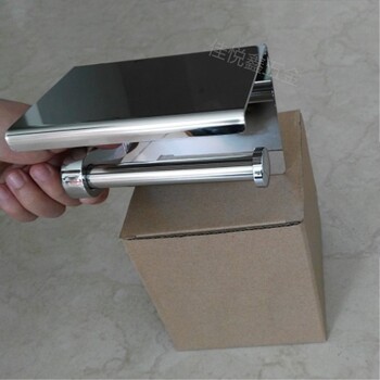 小卷纸巾架304不锈钢卷纸器能放手机的纸巾架不锈钢厕纸盒