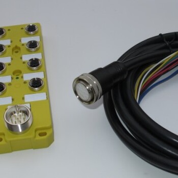 NPN/PNP型双信号传感器执行器多接口分线盒总线模块I/O拖线板传感器接线盒