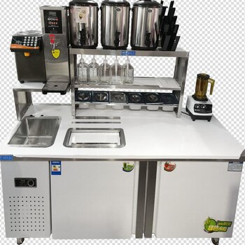 商丘奶茶的设备封口机果汁机操作台冰激淋机制冰机等