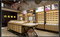 眼镜店装修设计-展柜展架制作厂家-烤漆木纹实木图片1