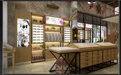 眼镜店装修设计-展柜展架制作厂家-烤漆木纹实木图片2