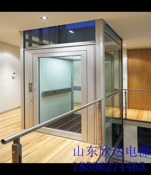 观光式别墅电梯两层家用电梯曳引式电梯框架式电梯