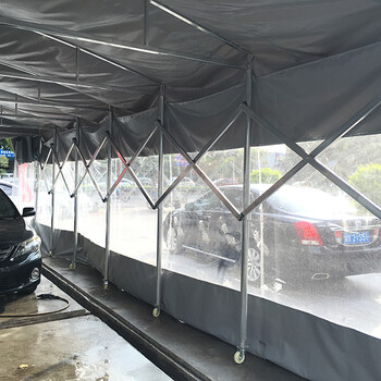 巫溪移动雨蓬户外折叠遮雨棚大型移动推拉雨棚