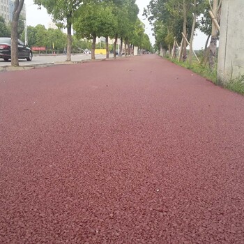 彩色水泥路面彩色混凝土路面做法彩色透水路面