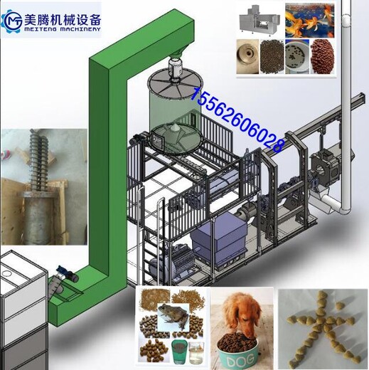 济南双螺杆狗粮饲料生产设备膨化宠物粮机器设备厂家