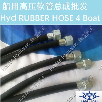 船舶舱盖夹布胶管总成高压油管橡胶液压管不锈钢堵头hydhose