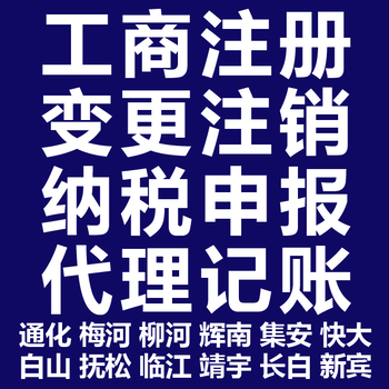 新宾代办工商营业执照公司注册注销变更税务报税财务会计代理记账