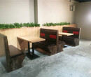 江门石锅鱼特色卡座沙发餐桌餐椅定做，蓬江餐饮家具厂图片
