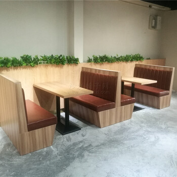 惠东中式餐厅板式卡座沙发定做厂家，惠州餐饮店卡座沙发厂