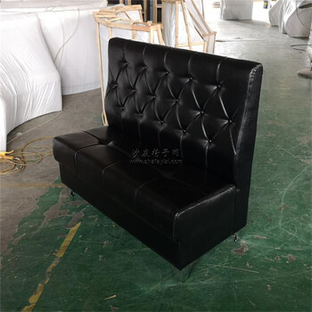 黑色皮革卡座沙發(fā)虎門鎮(zhèn)牛排店家具