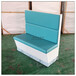 佛山港式冰室家具-人造石包边卡座沙发