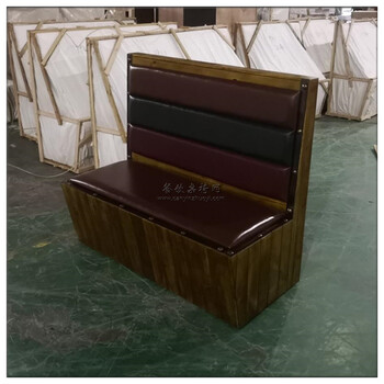連云港古典中餐廳家具-工業(yè)風(fēng)菜館卡座沙發(fā)