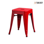 增城区美式工业风家具广州红色铁皮凳子