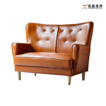 合浦县牛排馆家具-美式皮革扶手沙发