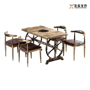 安乡县火锅店桌椅常德复古风主题家具