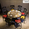 岷县复古主题圆桌椅子定西川菜馆家具