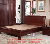 上海木言木语实木床1.8米中式富贵红色双人床现代简约经济型高床箱储物主卧婚床