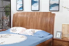 厦门木言木语新中式实木床主卧1.8米现代简约婚床双人大床图片4