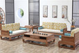 山东木言木语新中式三人组合沙发黄菠萝木环保水性漆不含甲醛