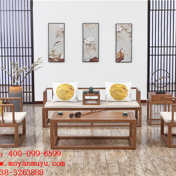 廣東木言木語現(xiàn)代新中式家具客廳實木沙發(fā)組合廠家終身維護