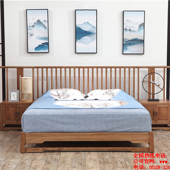 北京木言木语新中式家具实木床新中式双人床简约