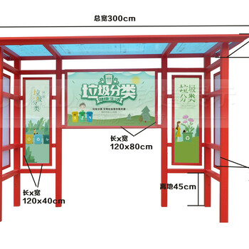 环保分类收集亭/垃圾分类宣传栏可定制