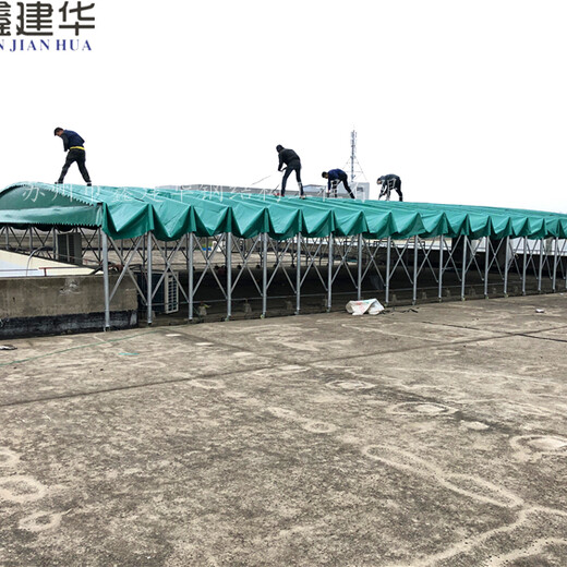 巢湖和县推拉伸缩移动雨蓬电动伸缩棚鑫建华钢结构