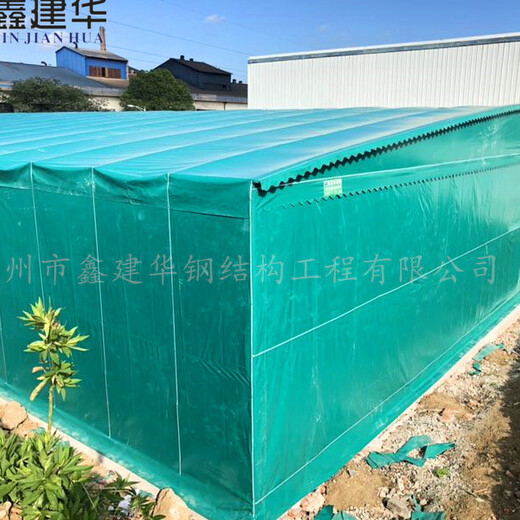 鑫建华活动雨棚定做,北京镀锌钢管推拉棚图片