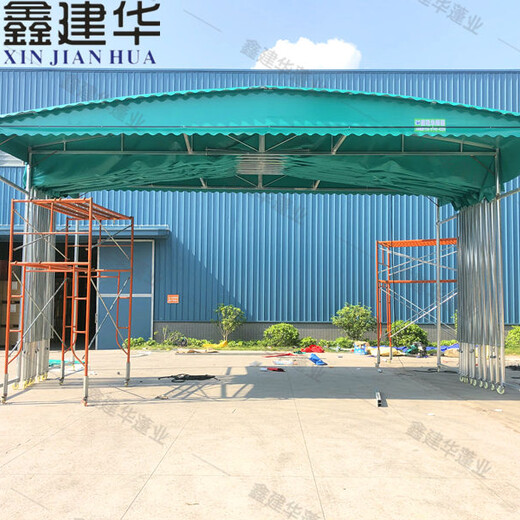 鑫建华电动推拉棚厂家,北京镀锌钢管伸缩雨棚抗压强大
