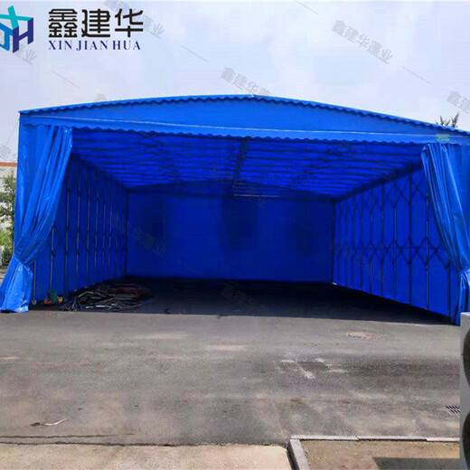 北京钢架大排档推拉棚厂家,室外大排档遮阳棚