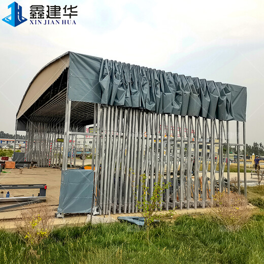 北京大型移动伸缩雨棚报价,膜结构推拉棚