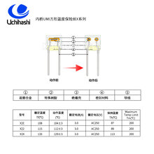 原装UMI日本内桥X2X,方形热熔断体超温保护器供应图片