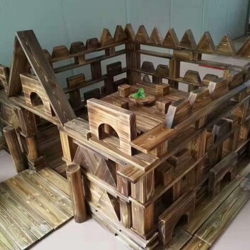 烟台幼儿园玩具厂家木质积木玩具批发866件碳化积木