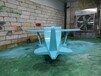 科技館可供小朋友在上面坐的船槳樣式飛機模型仿真雕塑制作