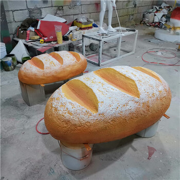 港粤雕塑玻璃钢面包雕塑面包门头装饰发光面包厂家