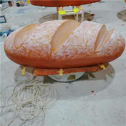 港粵雕塑仿真食物制作,特港粵雕塑玻璃鋼面包雕塑面包門頭裝飾發光面包價格實惠