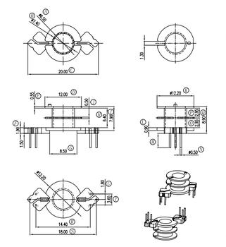 RM6骨架双槽立式3+3针HX-0602