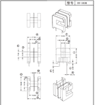 UU16变压器骨架直插双槽卧式2+2图片0