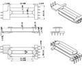 EDR2609變壓器骨架立式5+3針