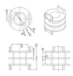 RM5变压器骨架双槽无针高度9.90mm